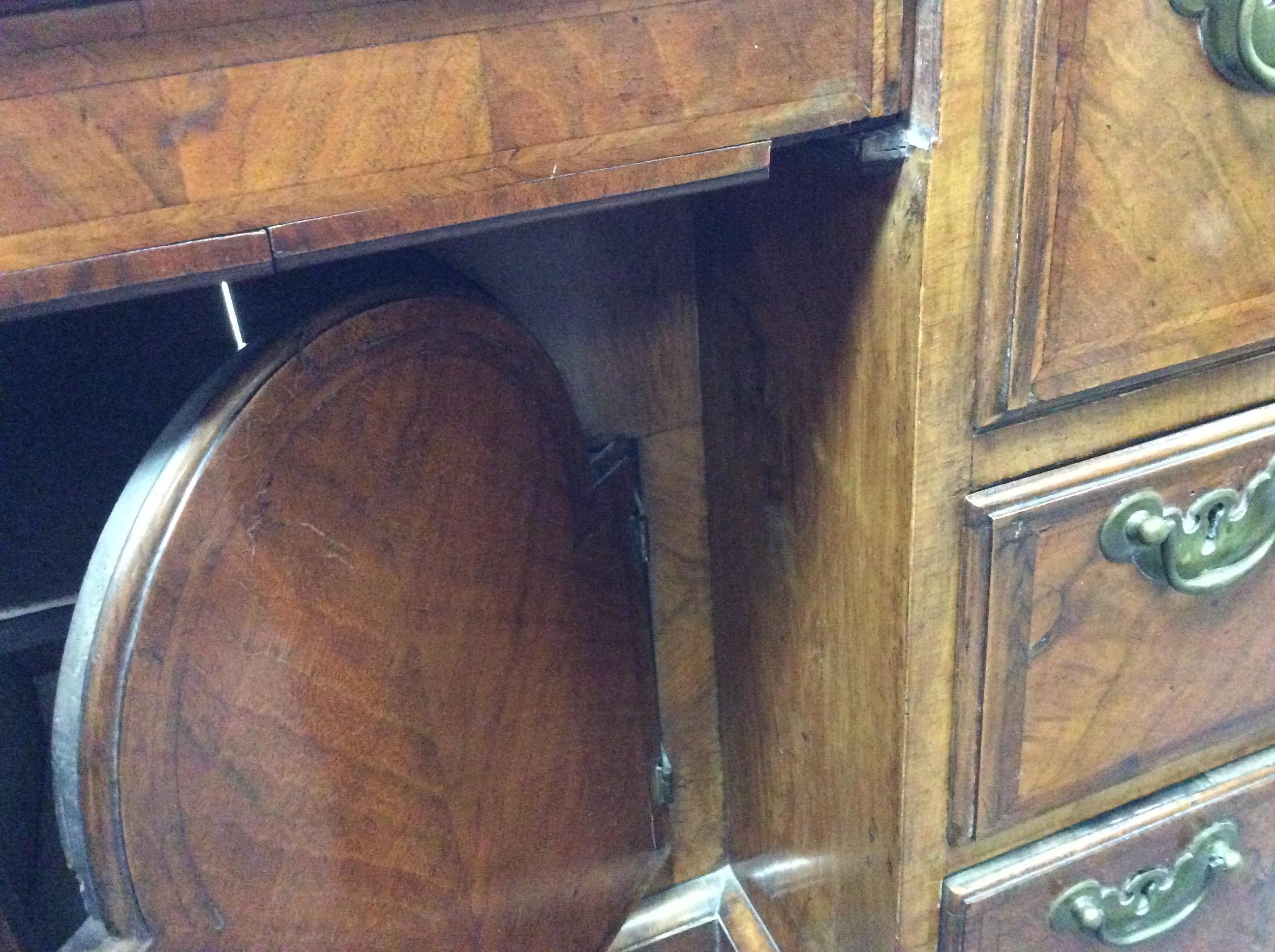 A George I style walnut veneer kneehole writing desk, circa 1720, - Image 6 of 6