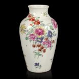 A Worcester baluster vase, circa 1758-62, of plain shape with a short neatly turned, waisted neck,