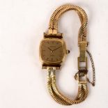 A lady's Zenith quartz wristwatch on an 18ct yellow gold bracelet, gross weight approximately 30.