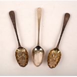 A George III silver tablespoon, Hester Bateman, no date letter,