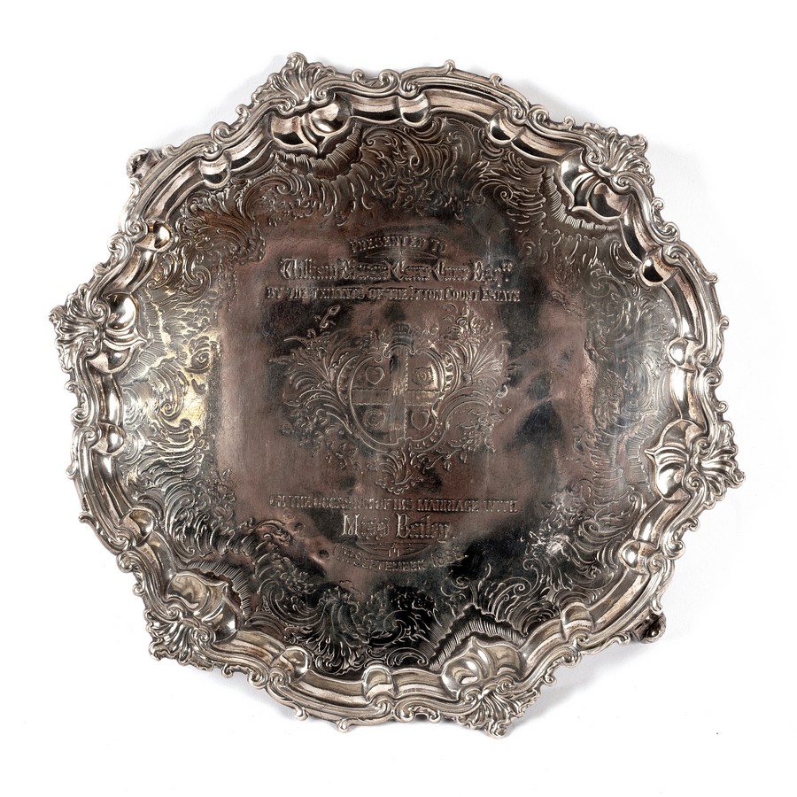 A Britannia standard silver salver, possibly James Morrison, London 1750, - Image 2 of 3