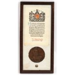 WWI Memorial Plaque 'George Grimsby', good very fine, with memorial scroll and regimental badge,