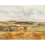 Ken J Messer (1931-2018)/Cotswold Landscape near Burford/watercolour,