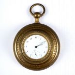 An early 19th Century gilt brass sedan chair clock with rope borders,