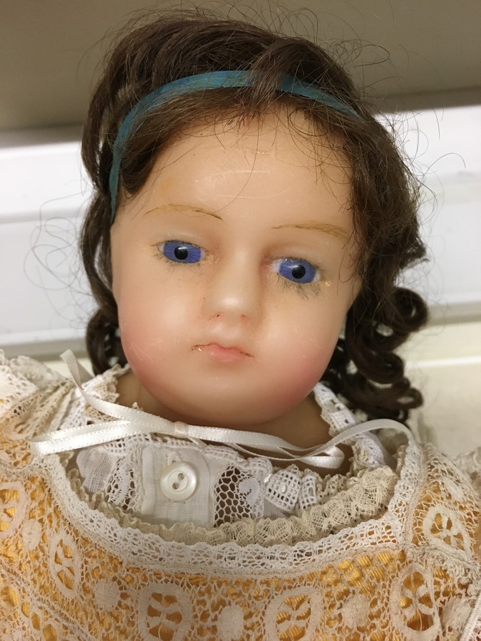 A Victorian wax doll with glass eyes, - Image 11 of 13
