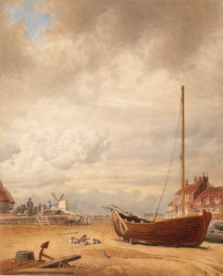 Attributed to Nicholas Condy (1793-1857)/Fishing Boat Ashore/watercolour,