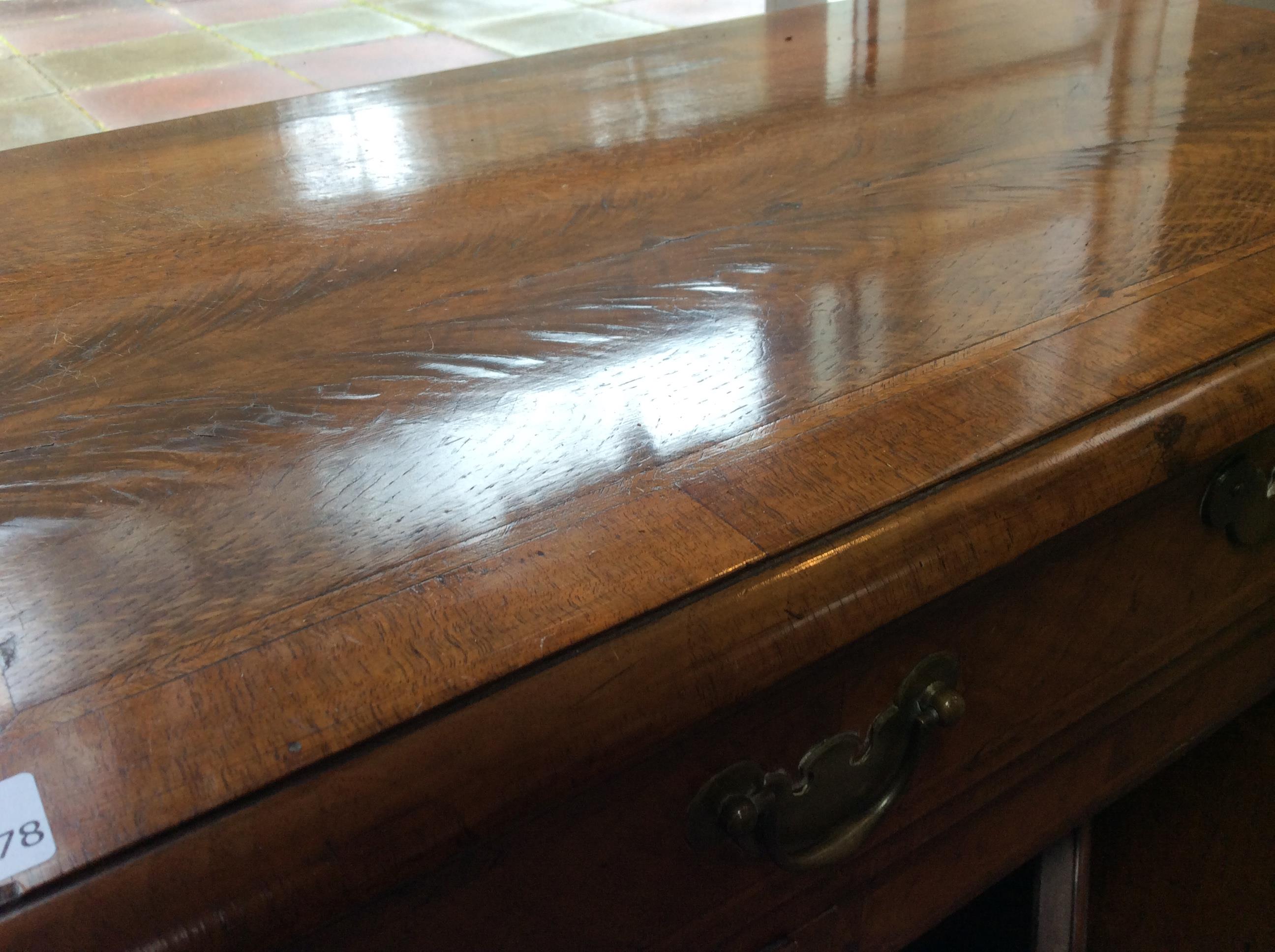 A George I style walnut veneer kneehole writing desk, circa 1720, - Image 4 of 6