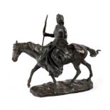 Rubin (20th Century)/A Native American on Horseback/bronze,