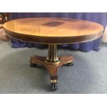 A Regency rosewood centre table, in the manner of Marsh & Tatham,