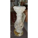 A Georgian style sundial, the Portland stone baluster plinth 110cm high,