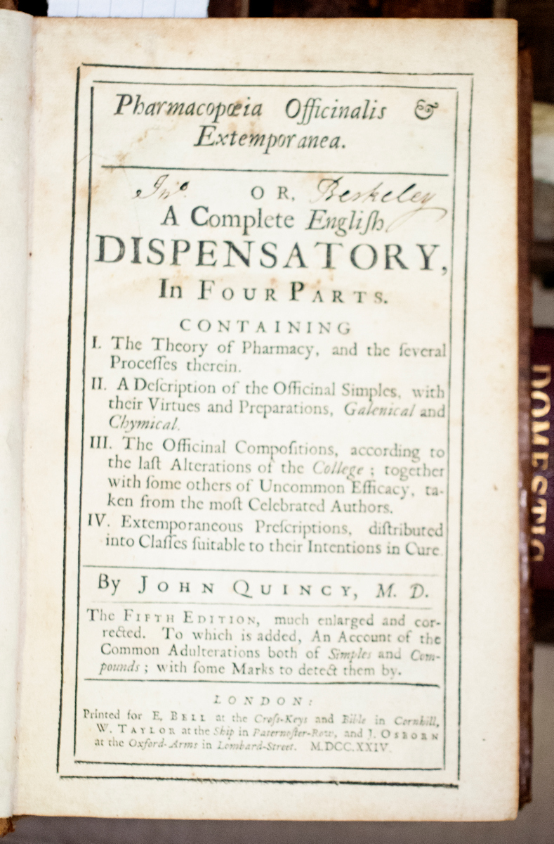 Quincy, John. Pharmacopoeia Officinalis Extemporanea, Fifth Edition, 1724 - Rega, H. J.