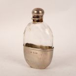 A Victorian silver mounted cut glass hip flask, JNM, London 1894,