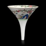 A Worcester wine funnel, circa 1754,