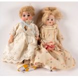 An Armand Marseille 390 A6/0M bisque head doll with sleepy eyes and open mouth,