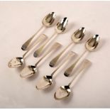 Six George III old English pattern silver dessert spoons, Richard Crossley, London 1791,