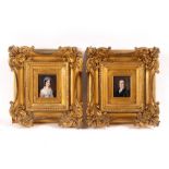 Regency School/Portrait Miniatures of John and Martha Moor/half-length,