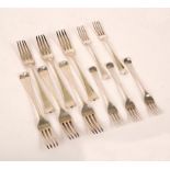 Six George III silver table forks, Richard Crossley,