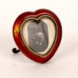 An Austrian silver and enamel heart-shaped photo frame, Georg Adam Schied,