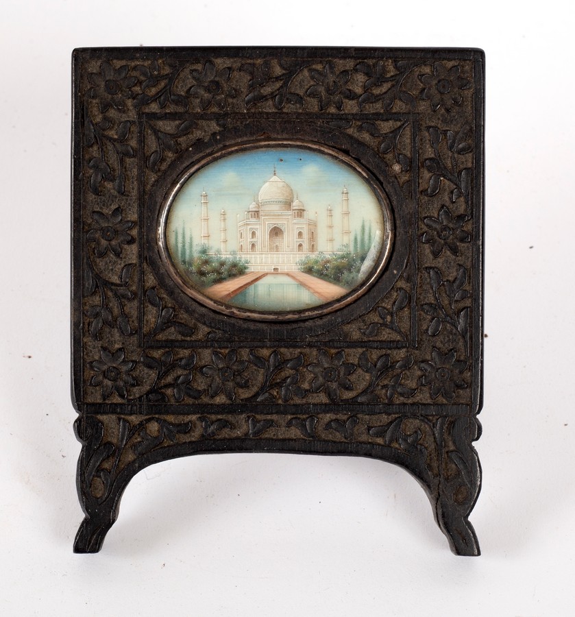 A Company School miniature of the Taj Mahal, watercolour on ivory,