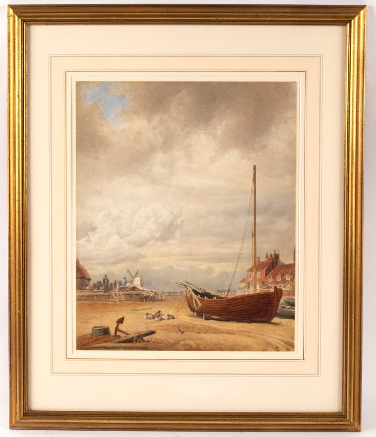 Attributed to Nicholas Condy (1793-1857)/Fishing Boat Ashore/watercolour, - Image 2 of 2