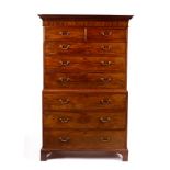 A George III mahogany chest on chest,