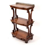 A William IV rosewood three-tier whatnot,