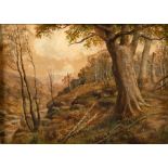 W R Sell/Wooded Landscape/oil on board,