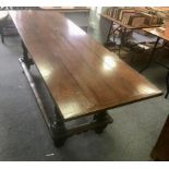 An oak refectory table, late 19th/early 20th Century,