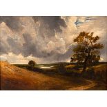 Mid 19th Century English School/Landscape with Shepherd and Flock/oil on canvas,