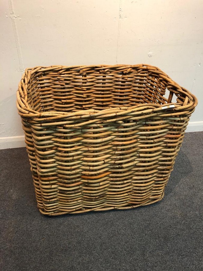 A country house wicker log basket,