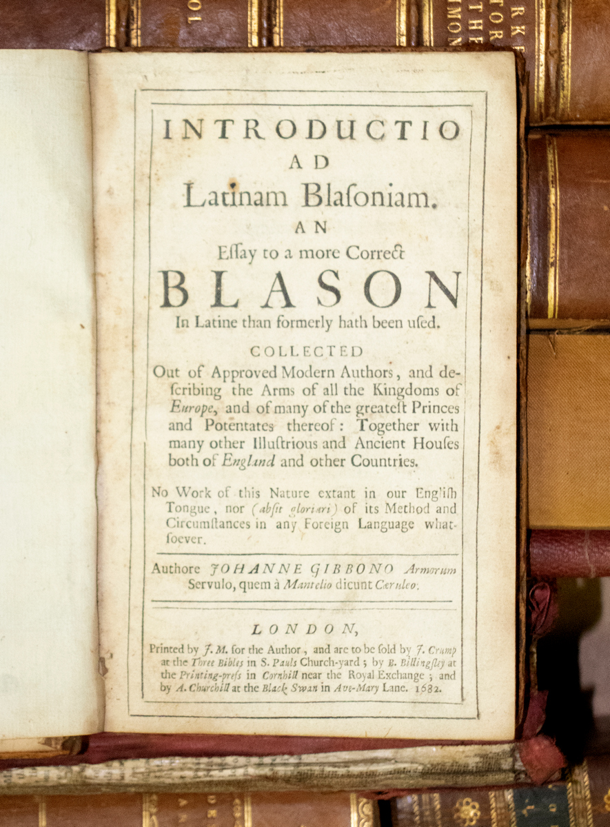 Genealogy. Gibbon, John. Introductio ad Latinun Blasoniam…, J. M.