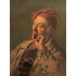 John P Burr (1831-1893)/Man Smoking a Pipe/half-length portrait/signed/oil on canvas,