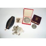 A commemorative medal for Queen Victoria's Diamond Jubilee, a Festival of Britain crown,