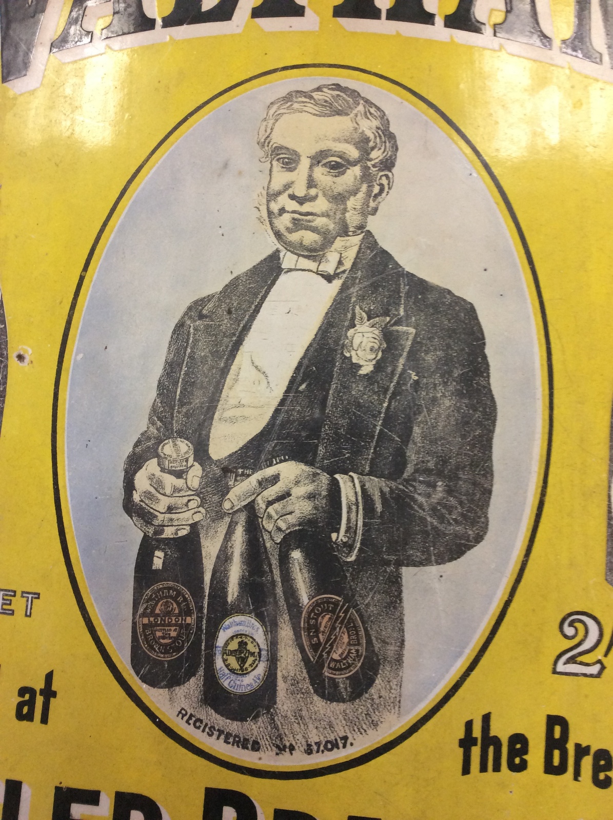 An enamel sign for Butler Brand Ale & Stout, - Bild 4 aus 6