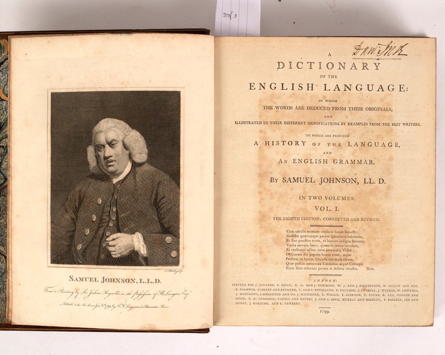 Johnson, Dr. Samuel. A Dictionary of the English Language, Eighth Edition, 1799.