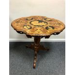 A 19th Century Black Forest walnut and marquetry inlaid occasional table,
