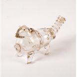 A novelty glass spirit decanter, early 20th Century, modelled as a dog,