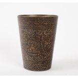 A Benares metal inlaid beaker, circa 1900, 11.