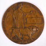 WWI Memorial Plaque 'Samuel Henry Broughton', polished,