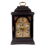 A mid-18th Century ebonised bracket clock by William Smith of London, fitted a twin fusee movement,