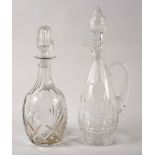 Two cut glass decanters,