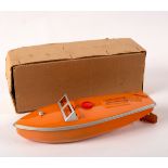 A Sutcliffe orange painted Comet speed boat, 23cm long,