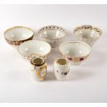 Five slop bowls, Worcester factories, circa 1770-90,