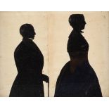 Regency School/Silhouette Portrait of a Lady and Gentleman/half-length, looking to their right/15.