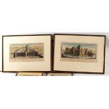J & N Buck/Grosmond and Skenfrith Castles/a pair/coloured engravings,