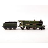 A Hornby clockwork 0-gauge 442 castle class locomotive, Caerphilly Castle and tender,