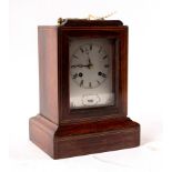 A rosewood cased mantel clock, the silvered dial signed Valery, Paris and with Roman Numerals,