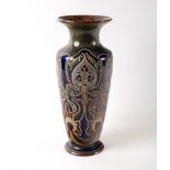 A Royal Doulton Art Nouveau baluster vase by Frank Butler, in blue,