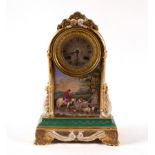 A French porcelain cased mantel clock, circa 1830,