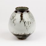 Peter Sparrey (born 1967), a stoneware ovoid vase, tenmoku and chun glaze, impressed mark,
